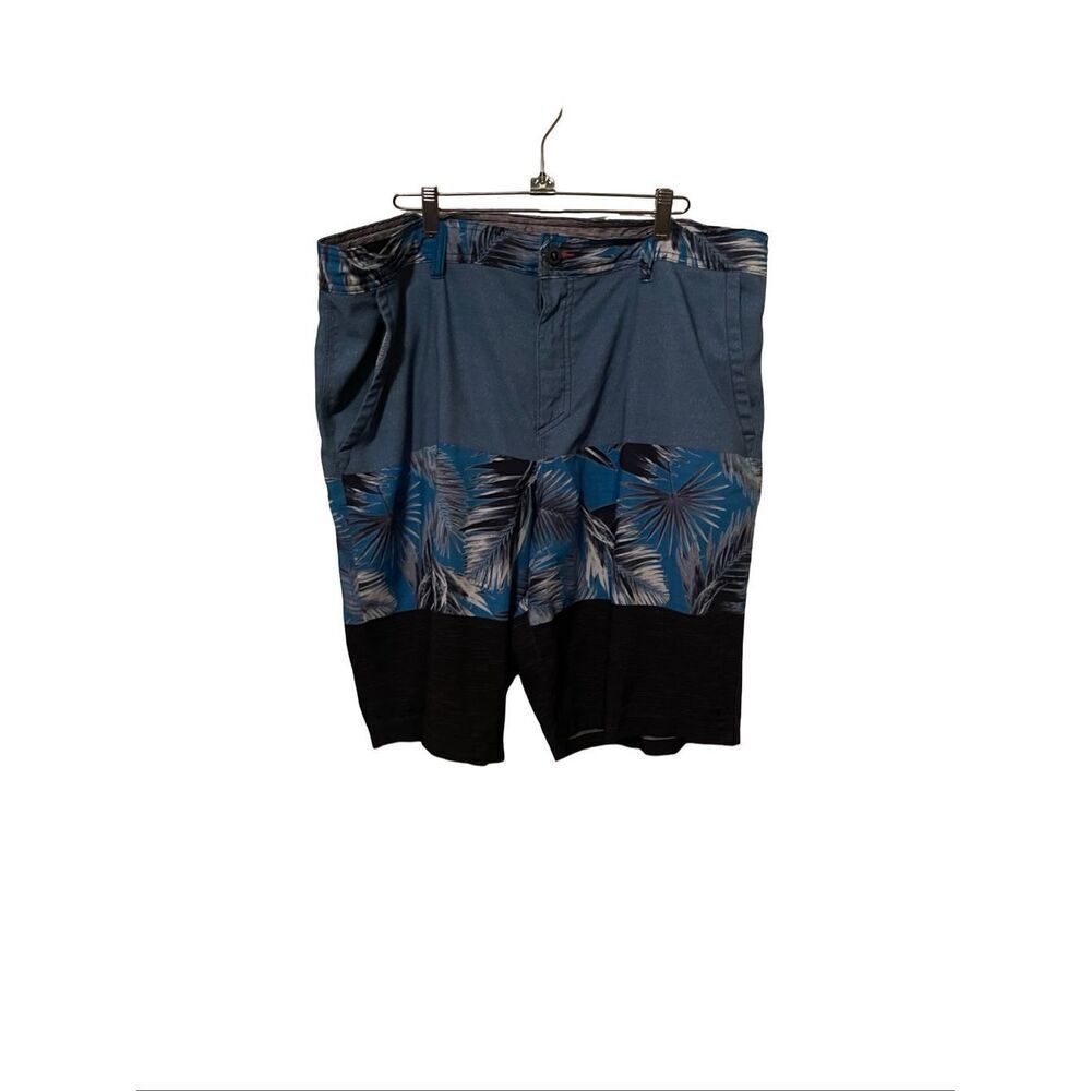 O'Neill Mens Blue Black Riley Hawaiian Tropical Palm Hybrid Board Shorts Size 40